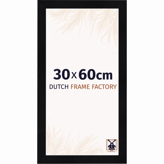 Dutch Frame Factory Fotolijst 30x60 cm - MDF - Zwart Hoogglans - Praag
