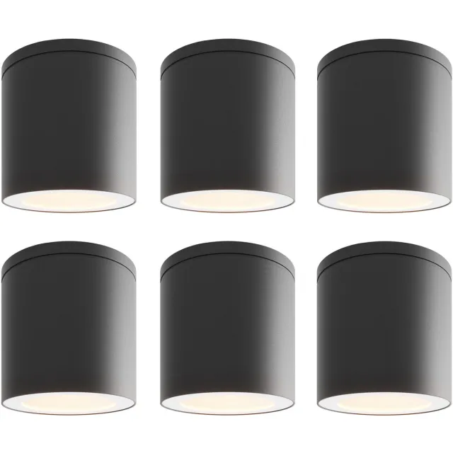 LEDVION 6X LED Opbouwspot, Zwart ø90mm, IP54, GU10