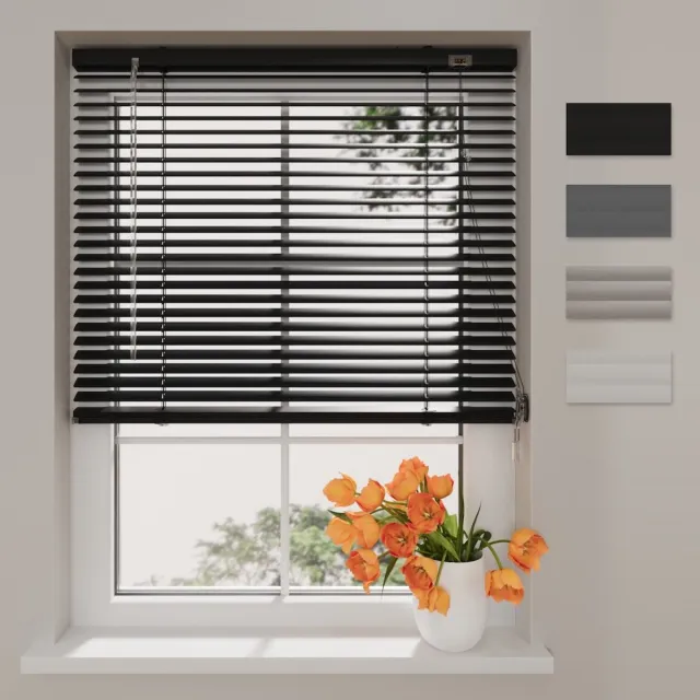 DTCH Aluminium Jaloezie Easy - 25 mm - Black - 140 x 175 cm Zwart