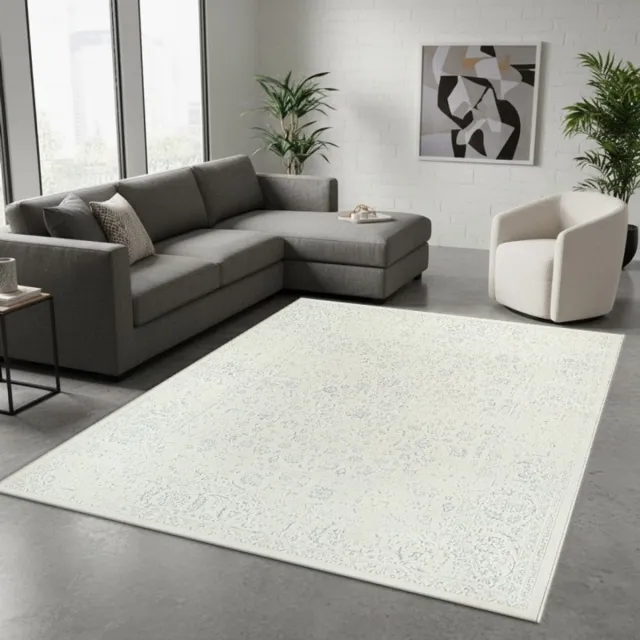 TapisTrend Designer tapijt Crème 80x150 cm Vintage oosters met verweerde bloemenpatronen en decoratieve rand voor woonkamer en slaapkamer Beige