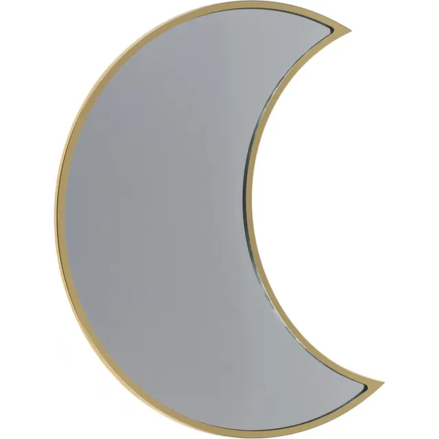 Out of the Blue Wandspiegel Halve Maan - metalen frame - goud - 25 x 11 cm - badkamer/toilet/gang Goudkleurig