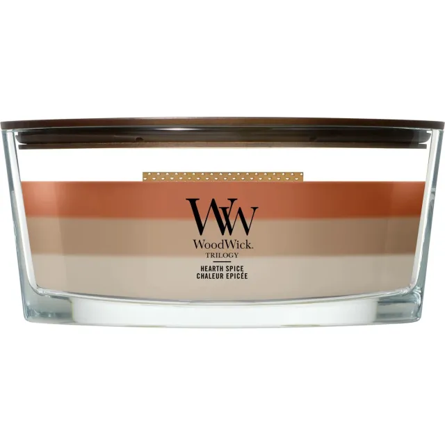 Woodwick Trilogy Hearth Spice Ellipse Geurkaars - 50 branduren Meerkleurig
