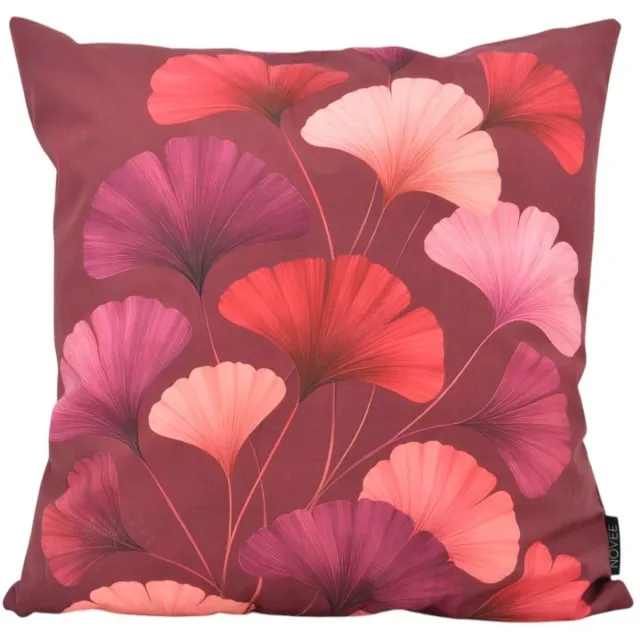 NOVÉE Sierkussen Ginkgo Red | 45x45 cm | Katoen/Polyester rood