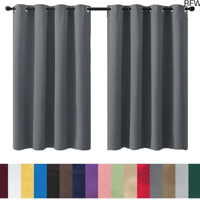 RFWR Verduisterende Gordijnen met Ringen 270 x 60 cm - Wasbaar en Energiebesparend met Insectenbescherming - Donkergrijs Thermisch Overgordijn
