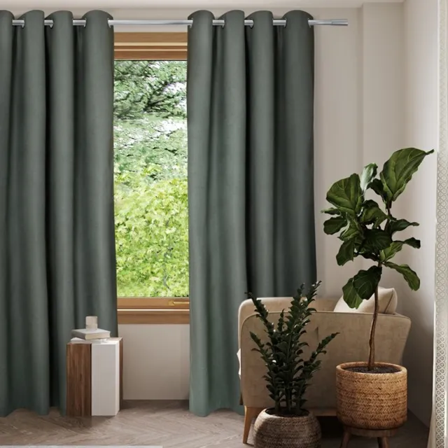 home style Thermisch Gordijn – Lichtdoorlatend – Met Ringen – 140x250 cm – Groen