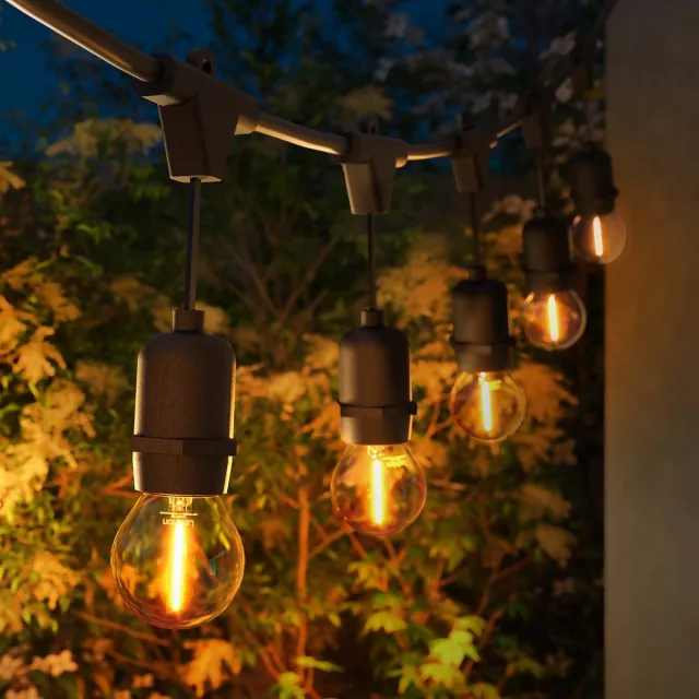 LEDVION Prikkabel Lichtsnoer Buiten 45M - E27 Fitting - Koppelbaar - Incl. Stekker - Tuinverlichting