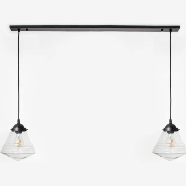 Coloured by Art 2 x Luxe School Small Helder lampen aan plafondbalk Moonlight - Art Deco Trade Wit