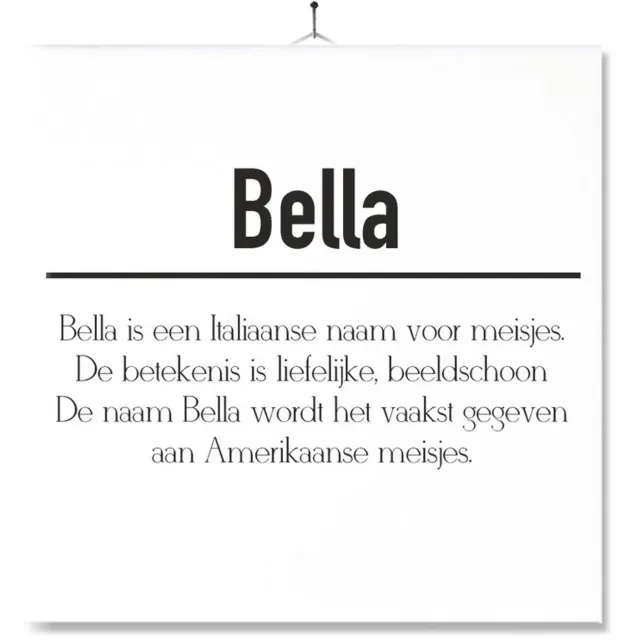MC Living Tegel Met Opdruk | Betekenis | Kado | Cadeau | Met Naam - Bella Multi-Color