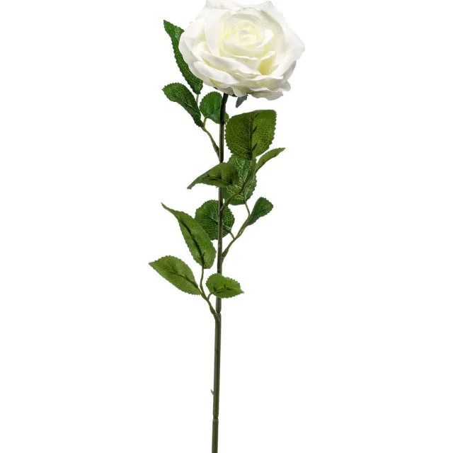 Emerald Kunstbloem Roos Marleen 63cm crème - Kunstplant voor binnen