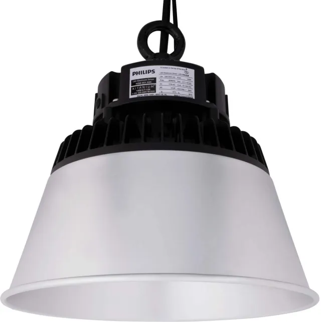 LEDVION LED High bay, Met Reflector, 90°, IP65, 100-80-55W, 175 lm/W, Driver, 4000K, Dimbaar, UFO lamp voor, werkplaatsverlichting, halverlichting, plafondlamp werkplaats Zwart
