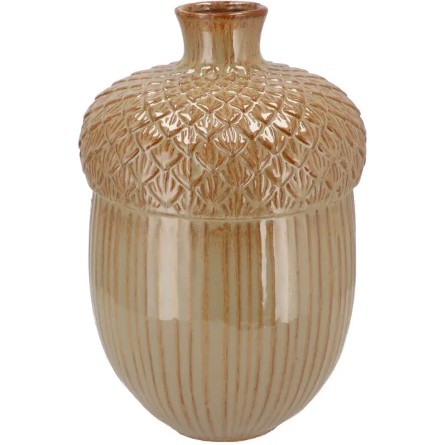 DK design Daan Kromhout - Vaas - Bloemenvaas - Caramel - Keramiek - Mika - Eikel - Herfst - 14x20cm
