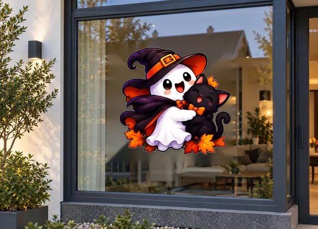 De Stickerman Halloween Raamsticker 75cm Breed Herbruikbaar Weerbestendig (KV15) Multi