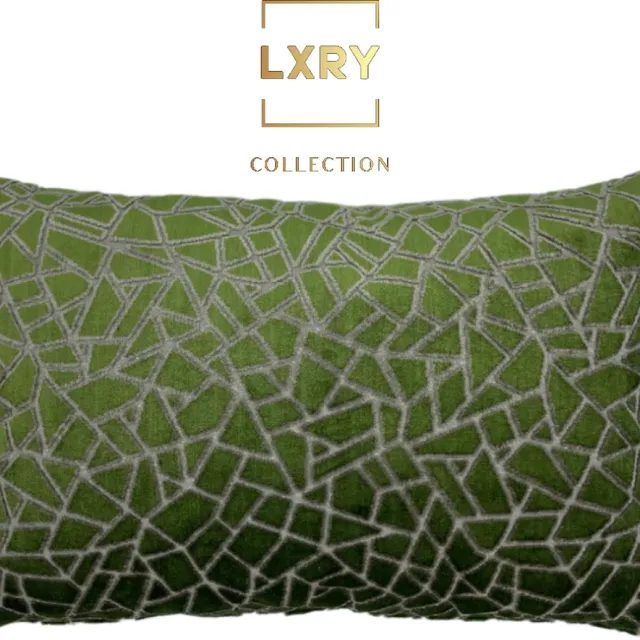Zippi Design LXRY Zippi Design Cape Town LXRY collectie - Velvet sierkussen groen grijs met diepe structuur - Luxe handgemaakt designkussen met eendenveren vulling - 45x45 cm