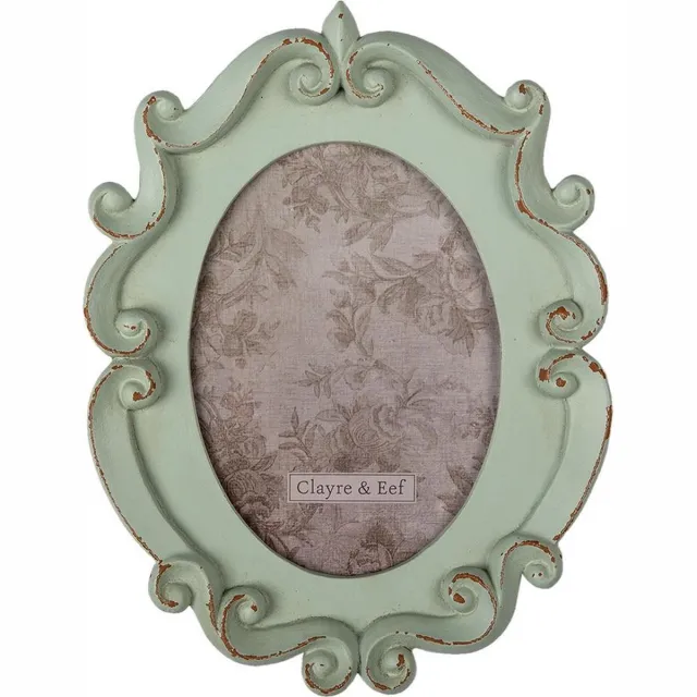 Clayre & Eef Fotolijst 12x16 cm Groen Polyresin