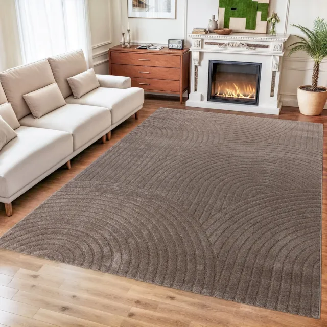 Muratap Vivant Japandi - Vloerkleed Laagpolig Effen - Taupe- 140x200 CM