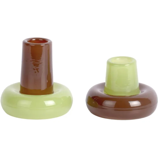 Present Time Kandelaar Firenze - Bruin/Groen - 2x2x8 cm