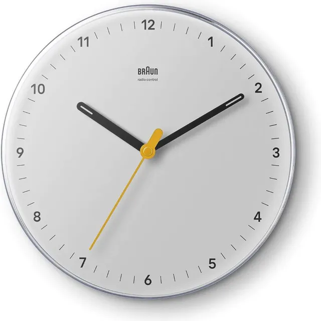 Braun BC26W-DCF - Wandklok - Analoog - Rond - Kwarts veegbeweging - Radiogestuurde tijdsaanduiding - Wit
