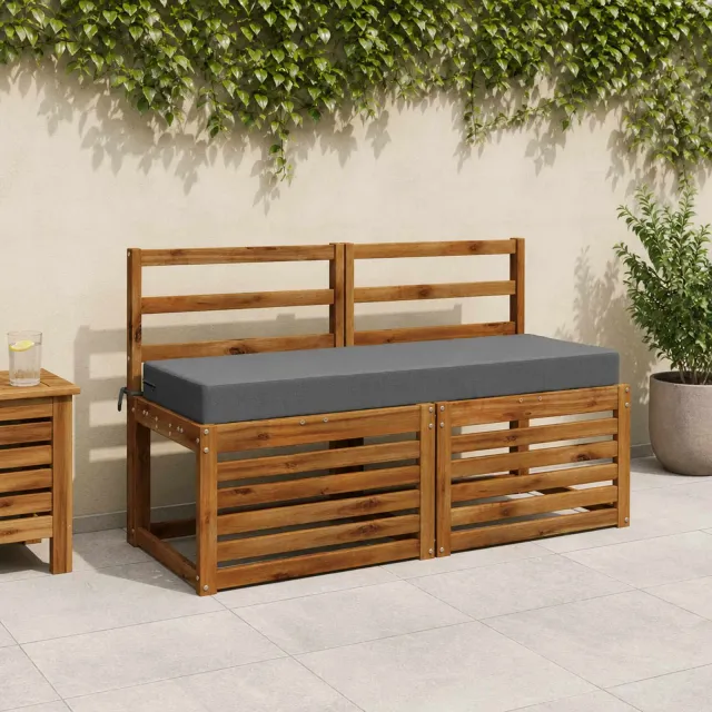 vidaXL Rugkussen SOEST 100% Polyester Grijs 120 x 40 x 10 cm