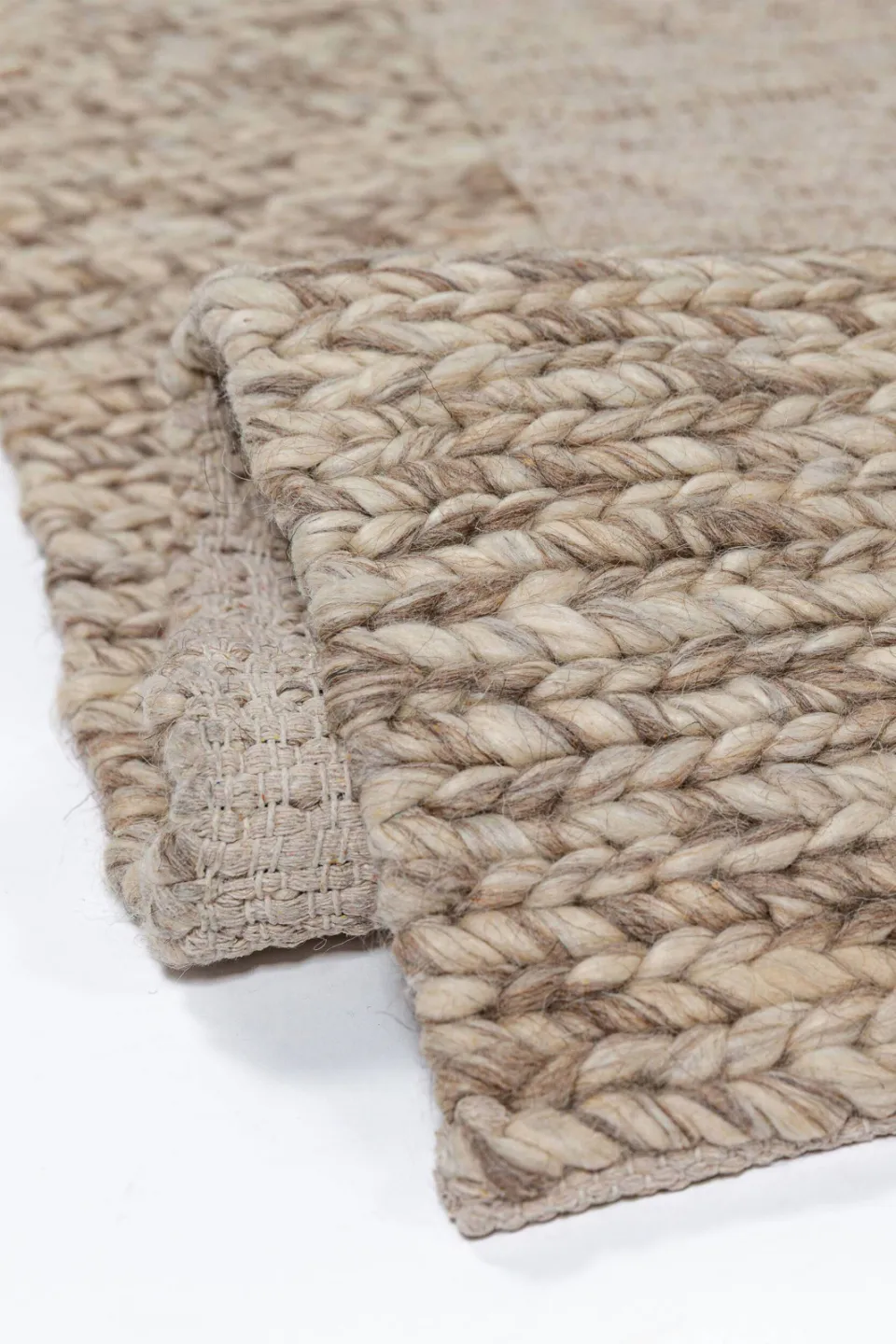 Flair Rugs Rue Plait wollen vloerkleed naturel, foto 3