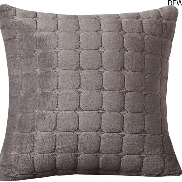 RFWR Zachte flanellen kussenhoes 45 x 45 cm voor bank en sofa in diverse kleuren bruin