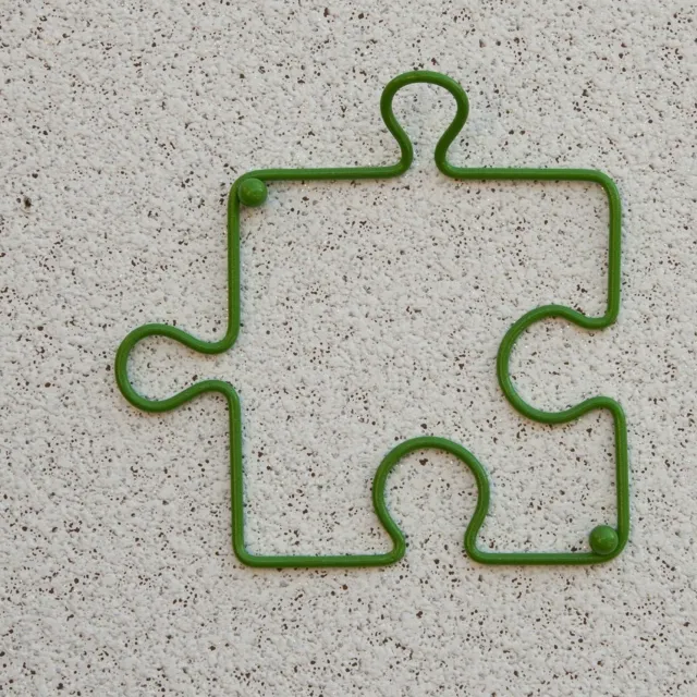 ‎DanDiBo Wandhaak puzzelstuk - Groen metaal - 20 cm