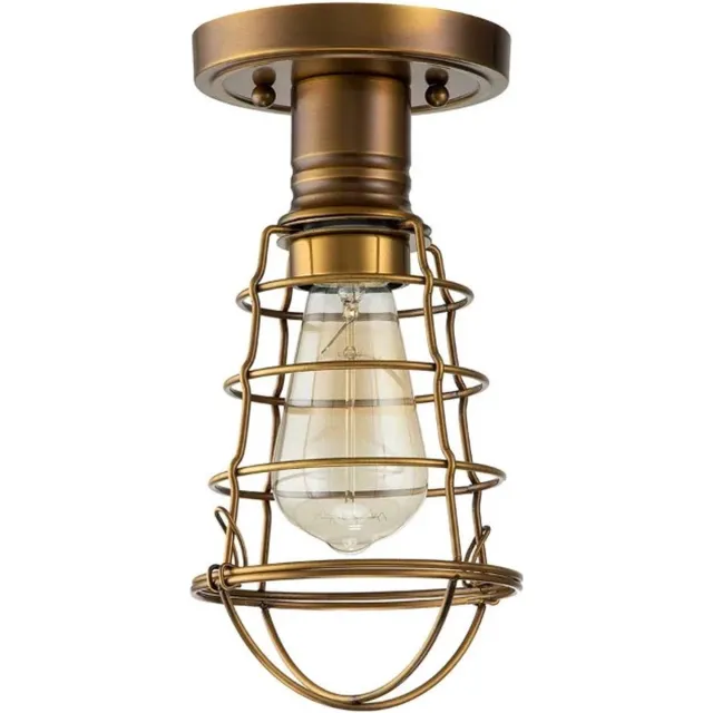 Quoizel LED Plafondlamp Mixon | 1X E27 Max 60W | Dimbaar | Weathered Brass Geen