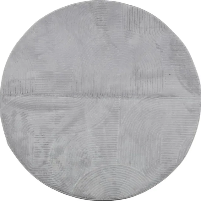 vidaXL Vloerkleed - IZA - laagpolig - Scandinavisch - Ø - 120 - cm - grijs