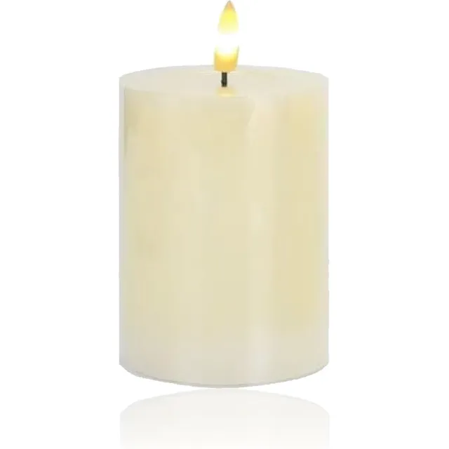 AXBO Led kaars - 12,5 cm- Echte Wax - Vlamloze veilige kaars - batterij - Brandveilig - Flameless candle - Kindveilig - Realistisch vaste vlam - Decoratie - Kerst - Tijdstimer - Realistisch Ivory