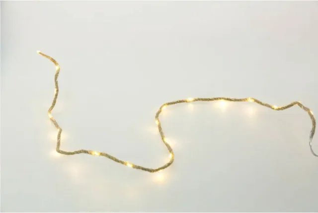 Chaks Lichtsnoer/lichtverlichting - jute - warm wit - 160 cm - touwverlichting