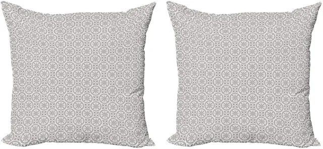 ABAKUHAUS Kussenhoes – Antiek Mozaïek 45x45 cm, Dubbelzijdig Grijs-Wit Grijs en wit