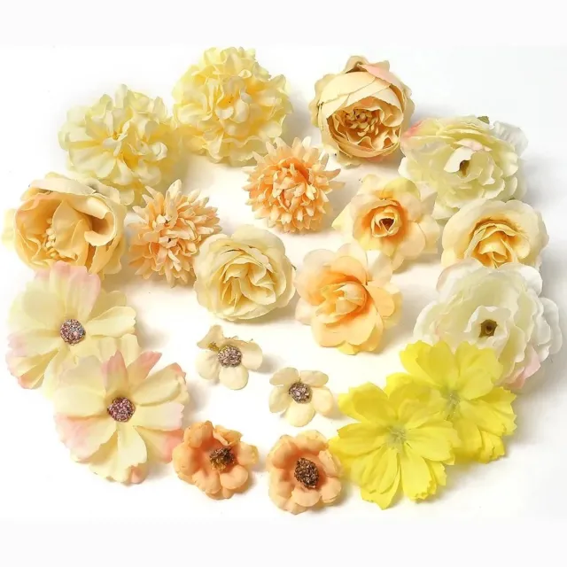 Kasey Mini Kunstbloemen - 20 Stuks - Geel - Voor Knutselen & Decoratie - Kasey