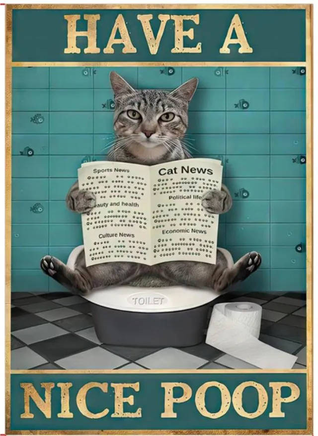 Livano Have A Nice Poop - Are You Pooping Cat - Are You Pooping - Your Butt Napkins My Lord - Grappige Poster - 30x42cm - 3 Stuks