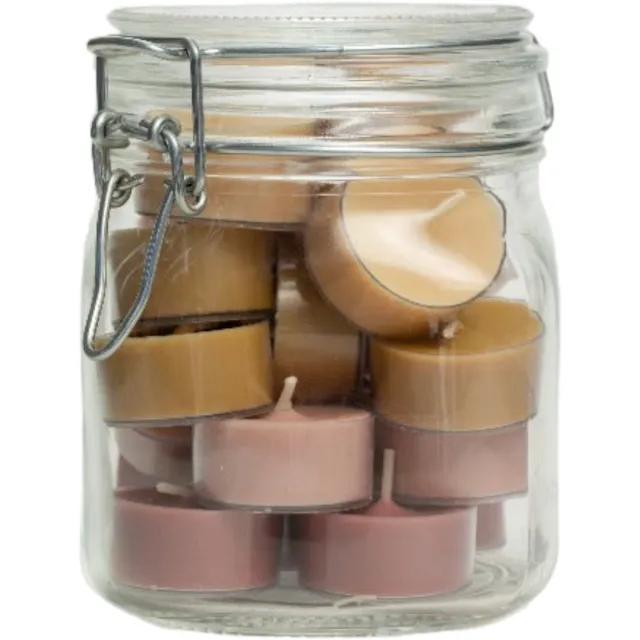 Rustik Lys Weckpot met waxinelichtjes 'Weck' - Desert (20 stuks) Bruin