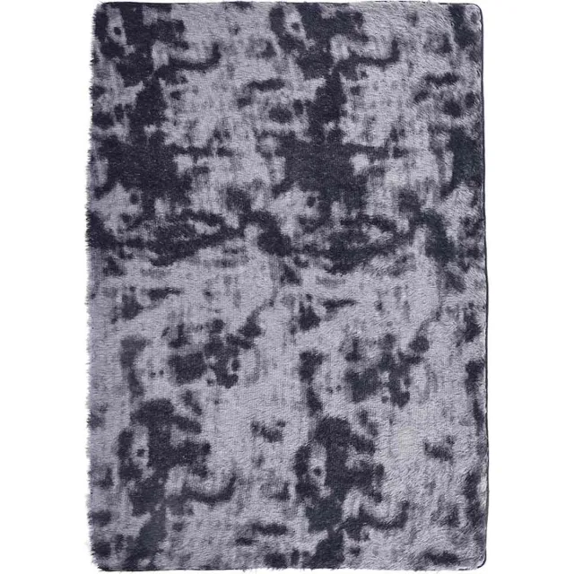 vidaXL Hoogpolig - vloerkleed - NAVARRA - cm - polyester - donkergrijs