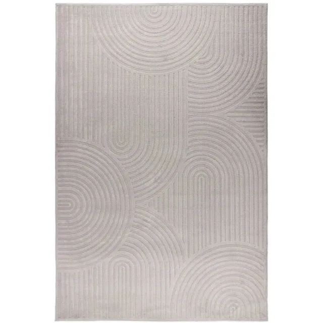 Dutch XXL Japandi Vloerkleed | Tapijt | Gala | Bogen | Zilver | 120x170 cm