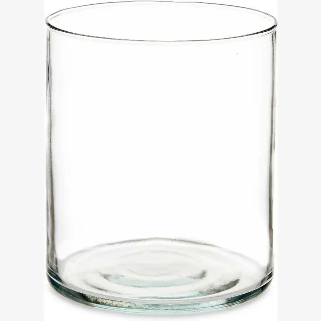 Giftdecor Bloemenvaas - cilinder vorm - transparant glas - 17 x 20 cm - vaas