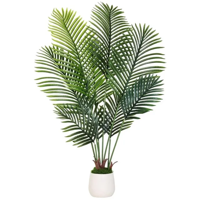 Seth Select Kunstpalm Areca 150 cm – Kunstmatige Palmboom met Pot – Nepplant met Realistische Bladeren & Schors – Tropische Kunstplant Groen