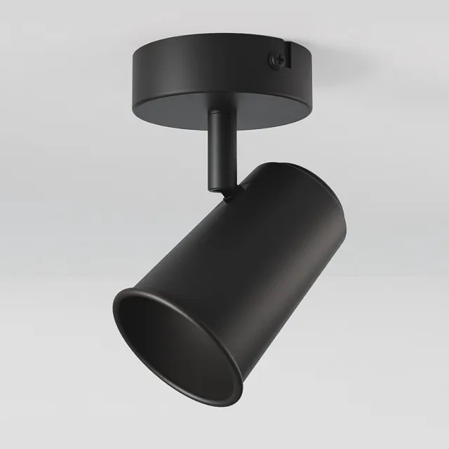 HOFTRONIC Riga Zwarte LED plafondlamp 1 spot – kantelbaar en draaibaar – opbouwspot Zwart – GU10 Fitting - Plafondspot - IP20 - woonkamer en gang