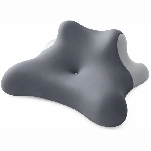 SWGOTA Grijs buiklig- en steunkussen van traagschuim, 60 x 50 x 25 cm, gevormd steunprofiel, afneembare wasbare polyester hoes