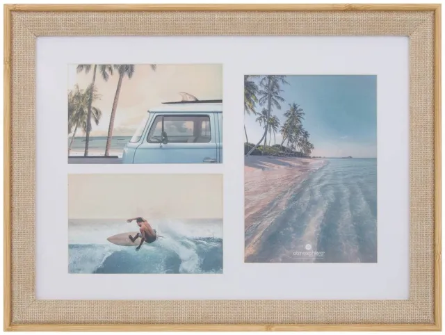 Atmosphera Créateur d'intérieur® Fotolijst voor 3 foto's met geweven houteffect ZERA Beige
