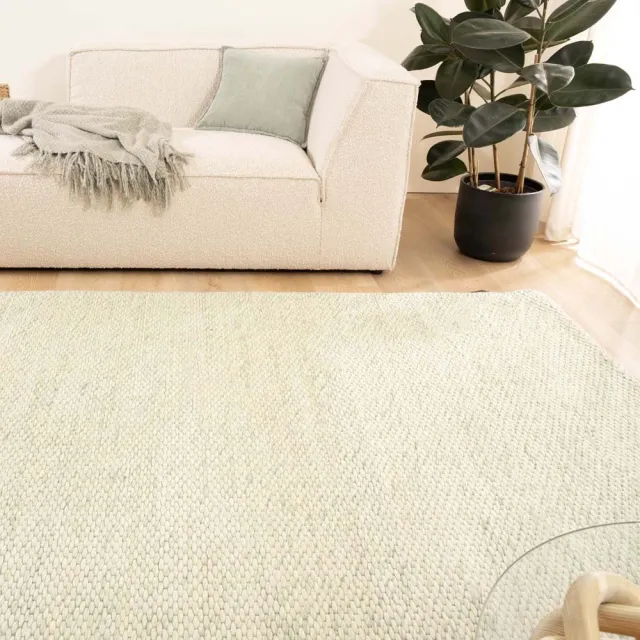 Nordic Weavers Wollen vloerkleed - Vridning mintgroen 300x400
