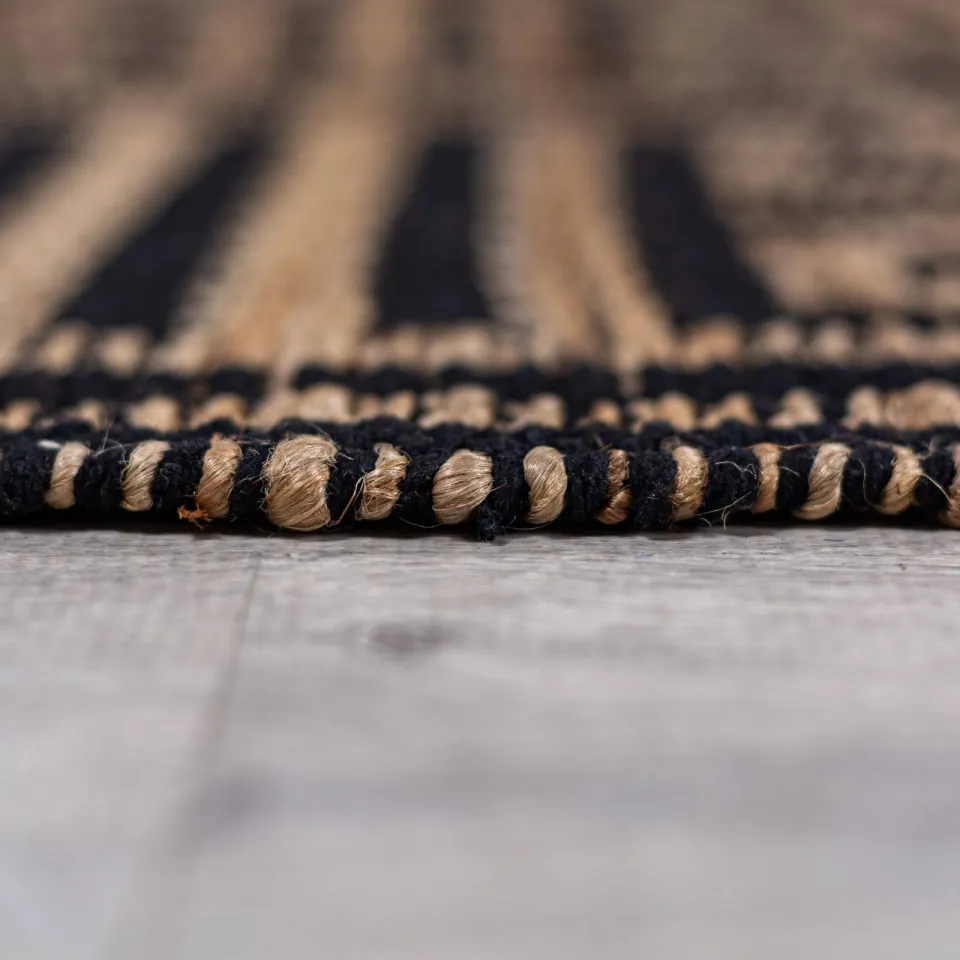 Flair Rugs Meander jute vloerkleed zwart, foto 4