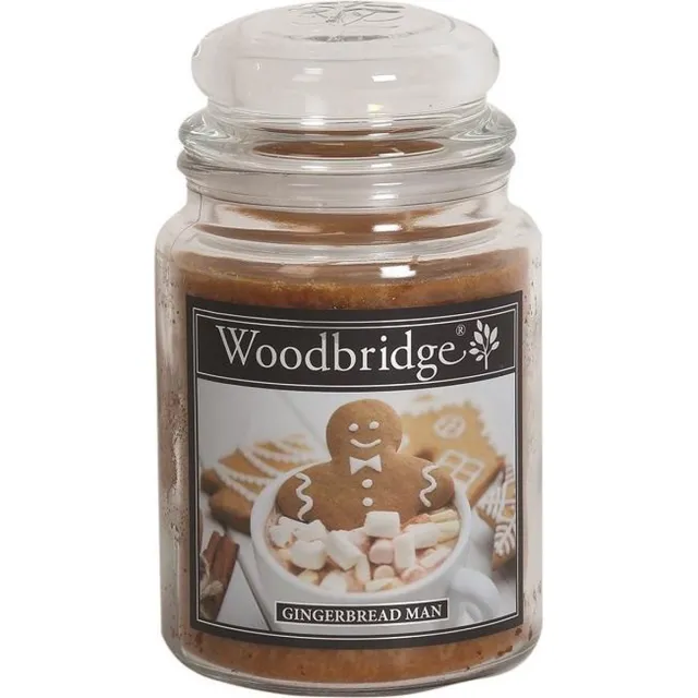 Woodbridge Gingerbread Man 565g Large Candle met 2 lonten lichtbruin