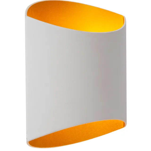 Lucide DILETTA - Wandlamp - 1xG9 - Wit Wit, Mat Goud / Messing