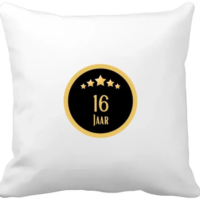 Akyol 16 jaar Kussen hoes - Hoera 16 jaar - iemand die 16 jaar is geworden of 16 jaar lang een relatie hebben of getrouwd zijn - verjaardagscadeau - verjaardag - cadeau - kado - geschenk - gift - relatie - trouwdag - jubileum - 40 bij 40 cm Multicolor