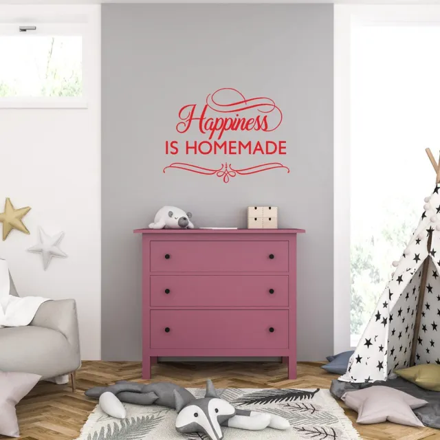 MC Living Muursticker - Happiness Is Homemade - 40,6 x 53,9 - Rood