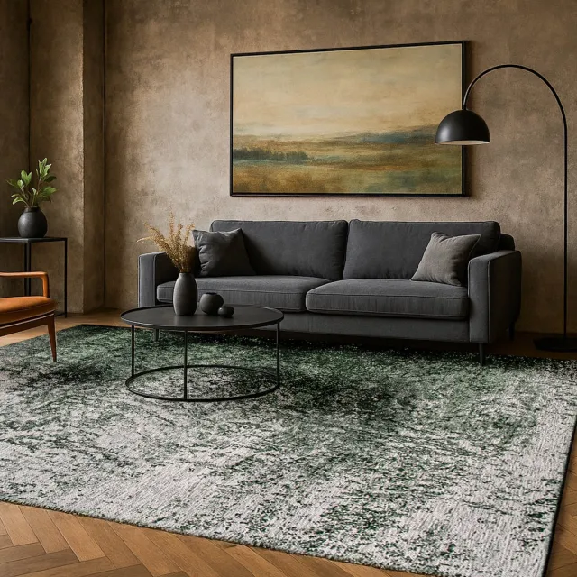 LOLA&MOI Binnen & Buiten Vloerkleed - 140 x 200 cm - Lola&Moi Reflect Christmas Tree - Laagpolig Tapijt - Gerecycled PET - Made in Belgium - Circulair groen