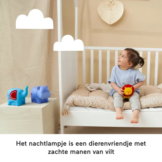 Fisher-Price LED lampje Leeuw – Nachtlampje - Dierenvriendje – Babykamer Geel