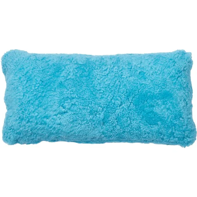 Sheepskin House Kortharig Schapenvacht Kussen - Dubbelzijdig - 30x60 cm Coral Peacock