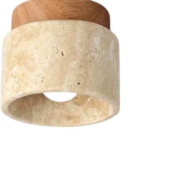 Calmáe Japandi Living - Plafondlamp - Plafonnière - Wabi Sabi - Marmer - Travertijn - Woonkamer, toilet, slaapkamer - Lamp - Eiken